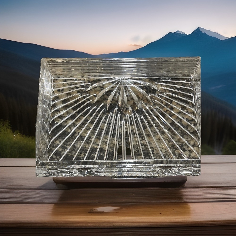 WATERFORD Crystal Millennium Series Gift Rectangular Jewelry Box SIGNED 7" READ